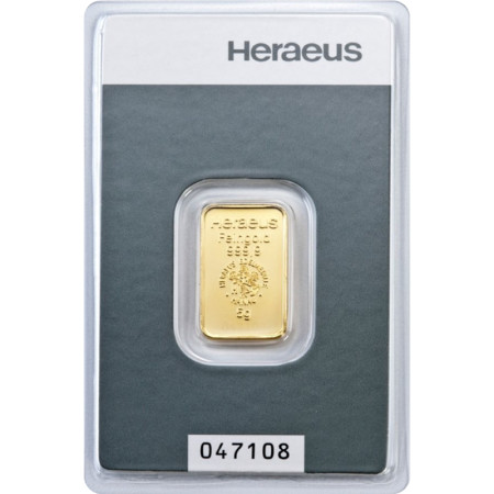5 g Goldbarren Heraeus