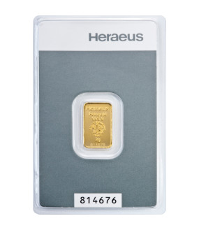 Kinebar Gold Bar 2 gram - Heraeus - Minted 