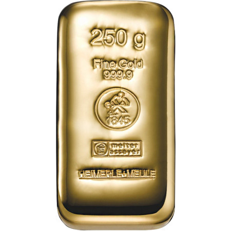 Gold Bar 250 gram - Heimerle & Meule - poured