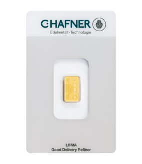 Gold Bar 2 gram - C. Hafner - minted