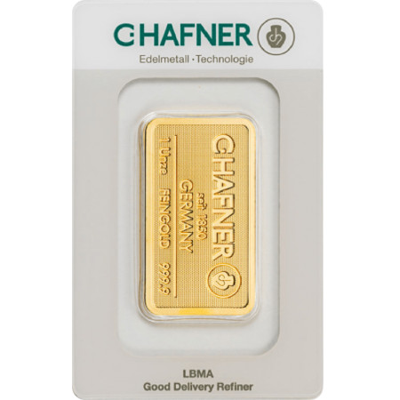 Gold Bar 1 oz - C. Hafner -minted