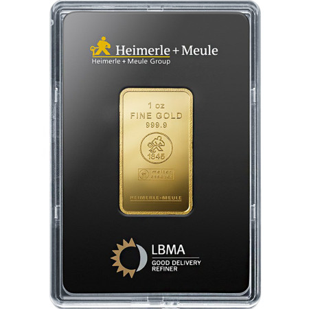 Gold Bar 1 oz - Heimerle & Meule -minted
