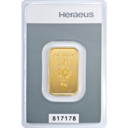 Kinebar Gold Bar 10 gram - Heraeus - minted