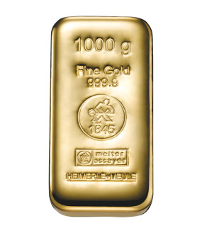 Gold Bar 1000 gram - Heimerle & Meule - poured