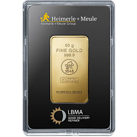 Gold Bar 50 gram - Heimerle & Meule
