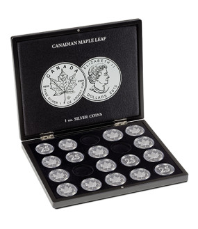 Münzkassette VOLTERRA, 20 Silbermünzen “Maple Leaf”