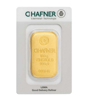 Gold Bar 100 g - C. Hafner - casted