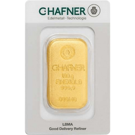 Gold Bar 100 g - C. Hafner - casted