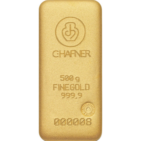 500 g Goldbarren C. Hafner