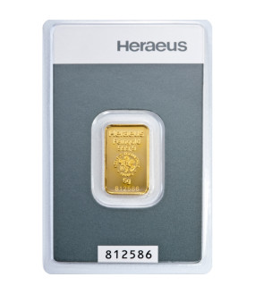 Kinebar Gold Bar 5 gram - Heraeus - Minted 
