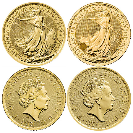 1/2 Unze Gold Britannia - diverse Jahrgänge