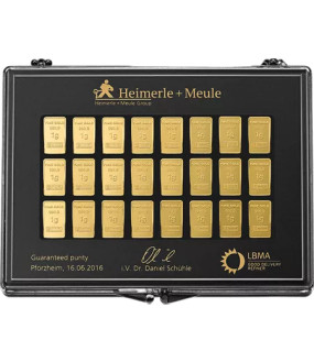 50 x 1 g Gold UnityBars Collection Heimerle und Meule 