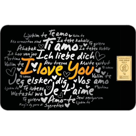 1 g Goldbarren Heimerle & Meule "I Love you"