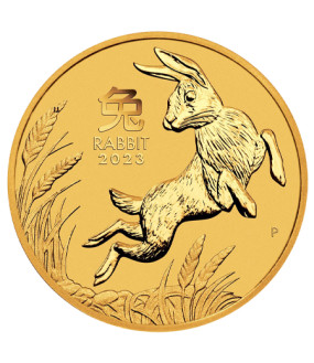 1/10 oz Gold Australian Lunar Series III Rabbit 2023
