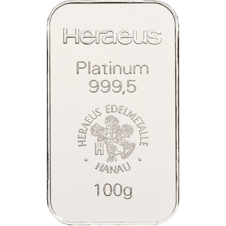 Platin Bar 100 g - Heraeus - minted