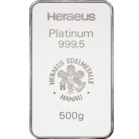 Platin Bar 500 g - Heraeus - minted
