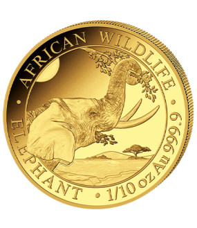 1/10 Unze Gold Somalia Elefant 2023
