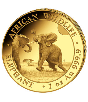 1 Unze Gold Somalia Elefant / African Wildlife 2024
