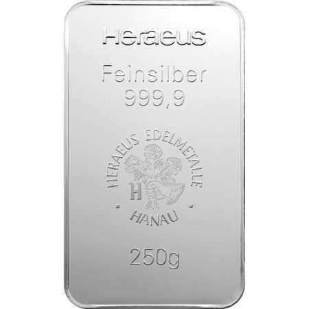 Silver Bar 250 g - Heraeus - minted