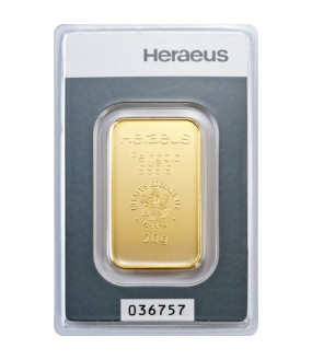 20 g Goldbarren Heraeus 