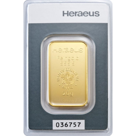 Gold Bar 20 gram - Heraeus 