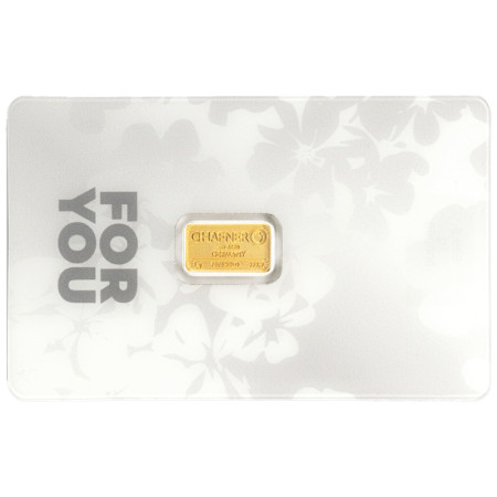 Gold Bar 1 gram - C.Hafner – White