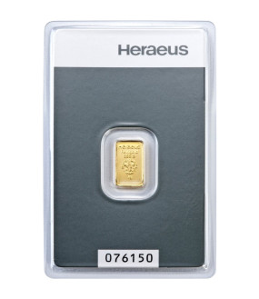 1 g Goldbarren Heraeus 