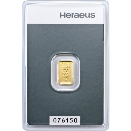 1 g Goldbarren Heraeus 