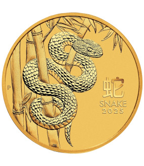 1 oz Gold Australian Lunar Series III Snake 2025