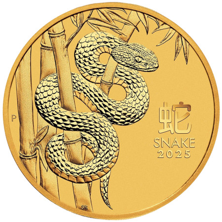 1 oz Gold Australian Lunar Series III Snake 2025