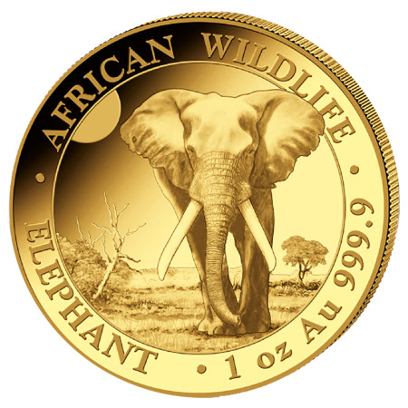 1 Unze Gold Somalia Elefant / African Wildlife 2025