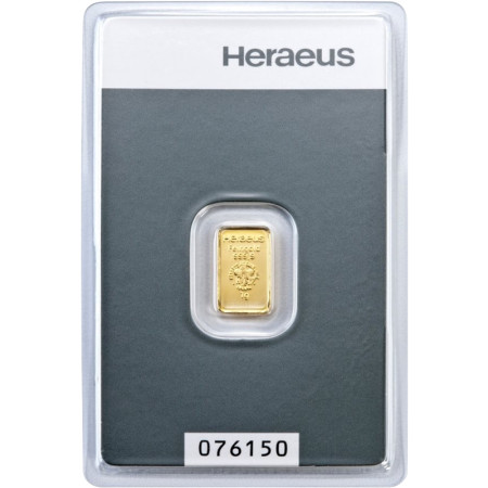 Gold Bar 1 gram - Heraeus -