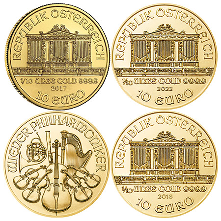 Austrian Gold Philharmonic - 1/10 oz - mixed Years