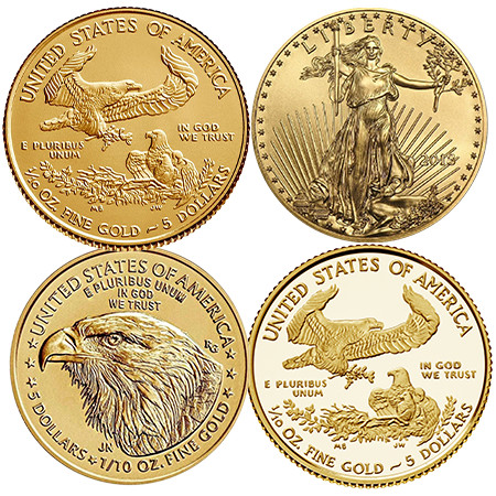 1/10 Unze Gold American Eagle diverse Jahrgänge