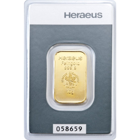 Gold Bar 10 gram - Heraeus 