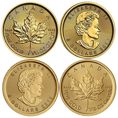 1/10 Unze Gold Maple Leaf diverse Jahrgänge 