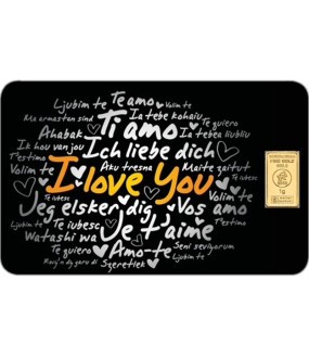 1 g Goldbarren Heimerle & Meule "I Love you"