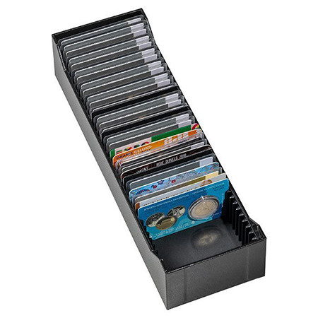 Archivbox LOGIK, 40 Goldbarren im Blister oder Coin Cards, Querformat 
