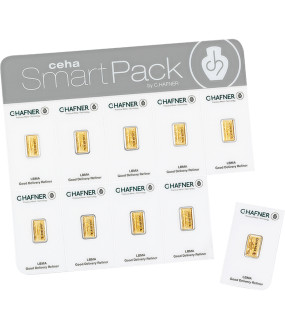 10 x 1 g Goldbarren C.Hafner Smartpack 