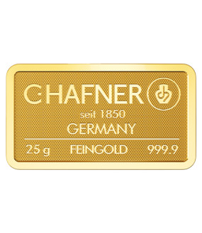 25 g Goldbarren C. Hafner