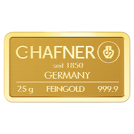25 g Goldbarren C. Hafner