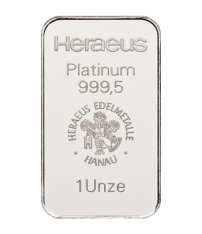 1 Unze Platinbarren Heraeus