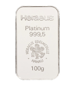 100 g Platinbarren Heraeus