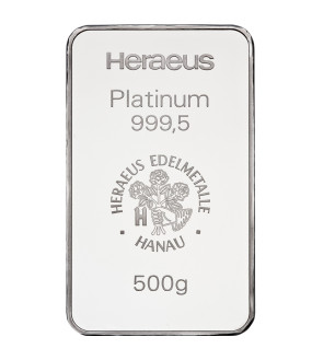 500 g Platinbarren Heraeus