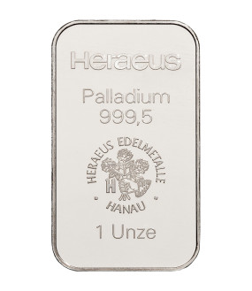 1 Unze Palladium Barren Heraeus