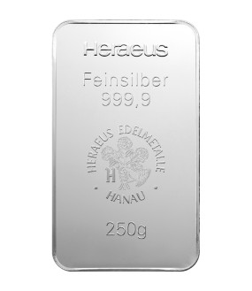 250 g Silberbarren Heraeus