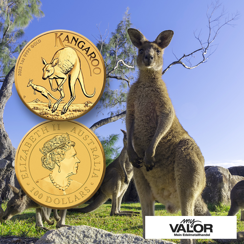 Unze Gold und Silber Australien Känguru 2022
